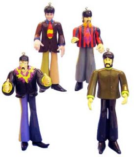 The Beatles Yellow Submarine Figural Christmas Ornament Set of 4