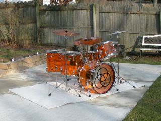 John Bonham Custom Downsized Amber RCI Starlite Drum Kit