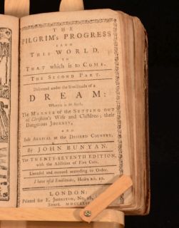 1776 The Pilgrims Progress John Bunyan Complete in Three Parts