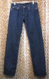 APC Mens Dark Wash Button Fly Straight Leg Classic Jeans Sz 30