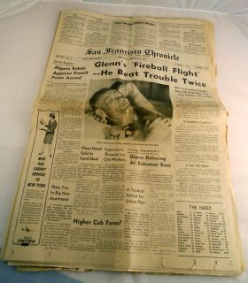 John Glenn Nixon Reagan Orig San Francisco Newspapers Bonus Pearl