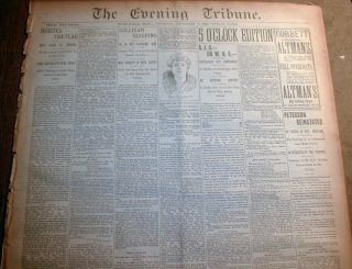 1892 Newspaper James J Corbett Defeats John L Sullivan Heavyweight