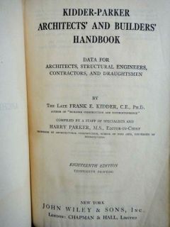1950 Vintage Kidder Parker Architect Builder Handbook