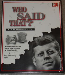 JOHN F KENNEDY WHO SAID THAT PUZZLE A QUIZ JIGSAW JFK PUZZLE VERY