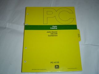 John Deere JD 330 430 Combines Combine Parts Catalog Book Manual