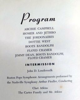Tribute to Chet Atkins 1967 Nashville Symphony Program Country Music
