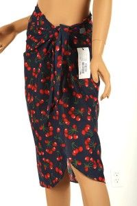 New Dolce Gabbana D G Cherry Print Beachwear Cover Up Skirt II S