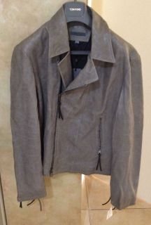 Gorgeous Gray John Varvatos Leather Jacket Size 52 Italian