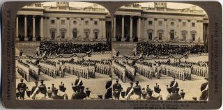 West Point Cadets in Front of U s Capitol Decatur Ill Stereoview  