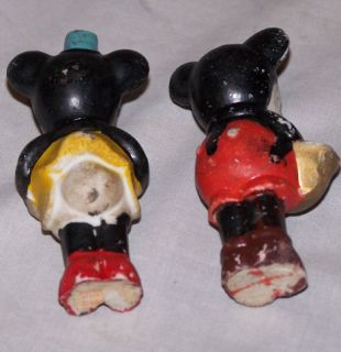 Antique Mickey Minnie Mouse Bisque Disney Figures  