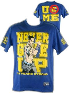 John Cena Ten Years Strong WWE Blue T Shirt  