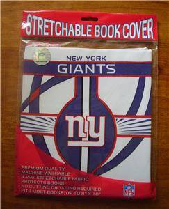 New York Giants Stretchable Book Cover NFL NY Premium Quality NIP  