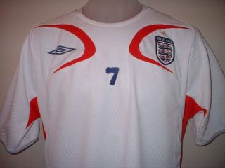 England 7 Beckham Football Soccer Shirt Jersey Med  