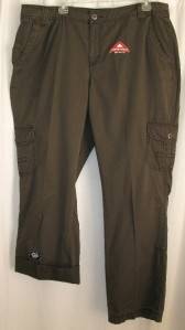 St Johns Bay Brown Comfort Waist Khaki Cargo Pants Roll UP Capris Size 20 W 20W  