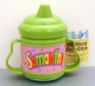 SAMANTHA John Hinde my name SIPPY CUP nonspill valve for infant toddler baby NWT  