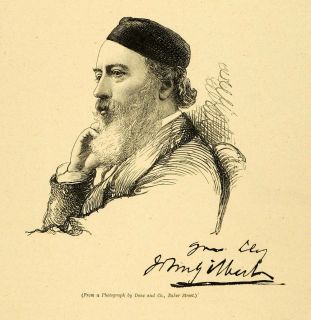 1887 Wood Engraving Sir John Gilbert Illustrated London News Portrait Artist  