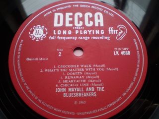 John Mayall Debut LP 1st UK PRS Unboxed Decca Mint Archive Copy Blues Rock Psych  