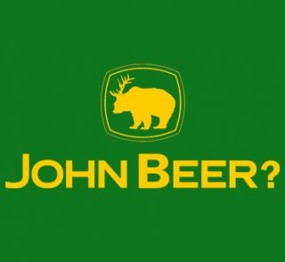 596 John Beer Tractor Funny Drinking Rude Humor Deer MMA New Womens Mens T Shirt  
