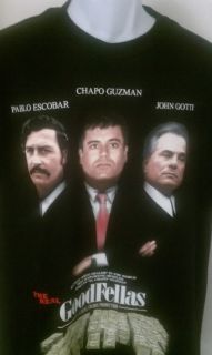 Real Colors The Goodfellas T Shirt Pablo Escobar Chapo Guzman John Gotti Med 3X  