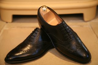 John Lobb Marshall Mens Handmade In England Black Leather Brogues Shoes UK 8 5  
