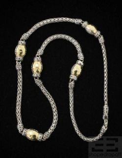 John Hardy 22K Yellow Gold Sterling Woven Necklace  