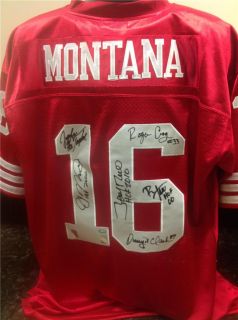 Joe Montana 1980s Team Signed 49ers Jersey W Jerry Rice Lott Criag Clark GTSM  