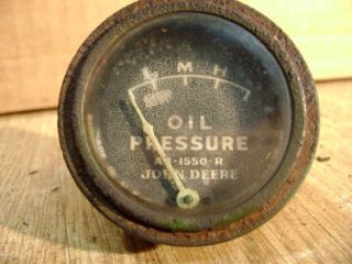 John Deere Original Black Face Oil Pressure Gauge 50 60 70 Non Diesel AB1550R  