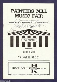 John Raitt Signed "A Joyful Noise" Tryout 1966 Flop  