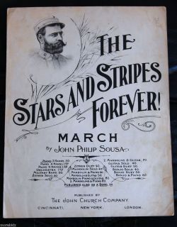 Stars and Stripes Forever Sheet Music John Philip Sousa 1897  
