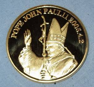 Pope John Paul Gold Coin Christmas Easter Gospels Psalms Roman Catholic Church  