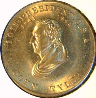 John Tyler Mint Version 1 Commemorative Bronze Medal Token Coin  