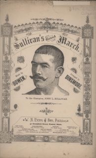 1883 John L Sullivan's Grand March Sheet Music  