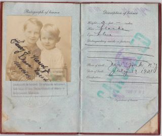 Henry J Karsch Naval SHIP Architect Vintage 1920s US Passport as Child  