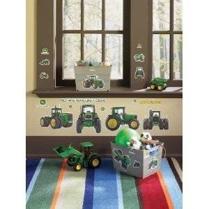 John Deere 25 Big Wall Stickers Green Tractor Room Decor Vinyl Decals Kids Farm  
