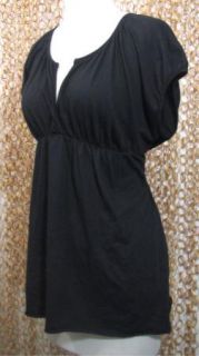 Velvet Graham Spencer Womens Black V Neck Empire Waist Soft Shirt Sz L  