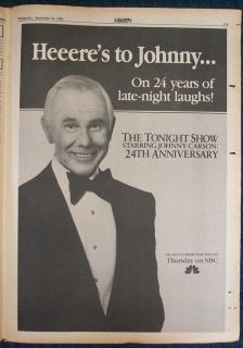 1986 Variety Ad The Tonight Show Johnny Carson  