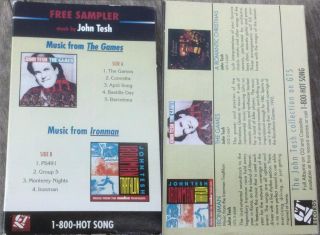1 CENT Cassette Tape JOHN TESH COLLECTION 9 Tracks from IRONMAN and THE GAMES  