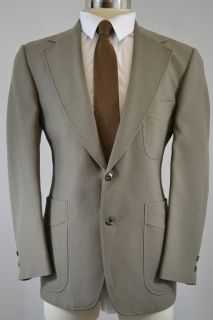 Vintage Mens Johnny Carson Beige 2pc Suit 40R  