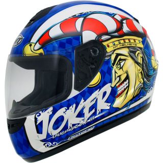 MT Thunder Joker Motorcycle motorbike Helmet Blue Extra Large  