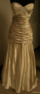 Joli 9227 Strapless Formal Pageant Prom Long Dress Size 20 in Gold  