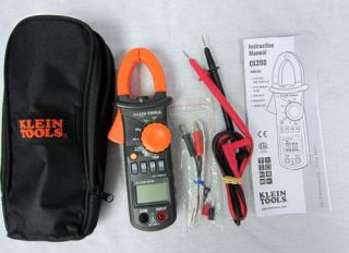 Klein Tools CL200 AC Clamp 600A Voltage Meter with Temperature Hand Tester Tool  
