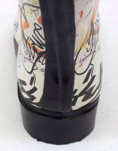 Givona Jolie Fai Rainboots White Graffiti Ladies Size 9  