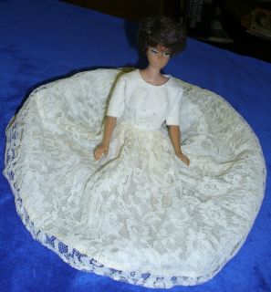 1962 Vintage Mattel MIDGE Barbie Doll in Lovely Wedding Dress Painted Nails EUC  