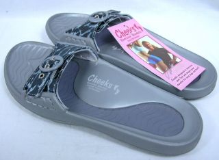 Tony Little Cheeks Exercise Sandals Silver Leopard Work Out While You Walk 6 10  