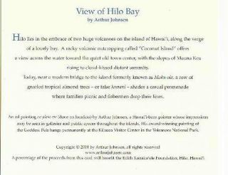 View of Hilo Bay by Arthur Johnsen Matted Hawaii Art  