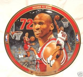 Chicago Bulls Michael Jordan Collector Plate '72 Wins'  