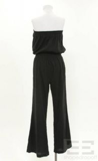 Joie Black Cotton Strapless Jumpsuit Size L  