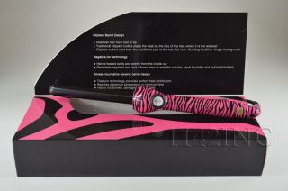 Jose Eber 19mm Clipless Curling Ionic Iron Wand Pro Series Pink Zebra  