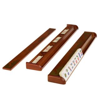 4 Wood Mahjong Racks w Pushers Mah jong Game Set  