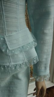 Gorgeous Teri Jon Rickie Freeman Baby Blue Skirt Suit Mother of The Bride Sz 6 8  